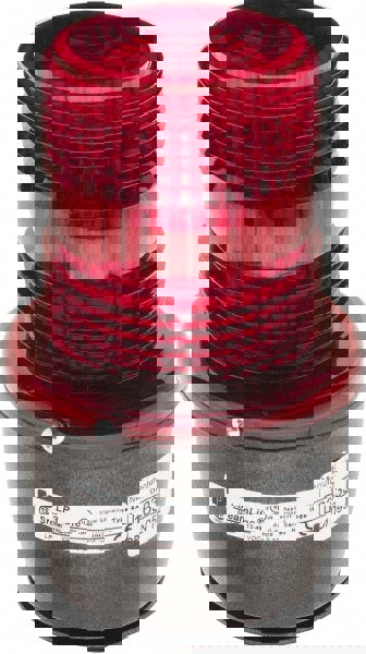 Low Profile Mini Strobe Light: Red, Pipe Mount, 12 to 48VDC